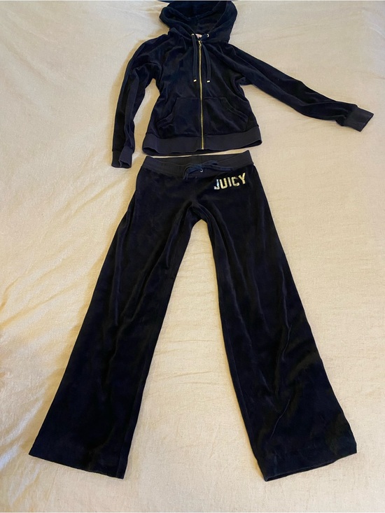 Juicy Couture Pants - Y2K Juicy Couture Black Velour tracksuit S